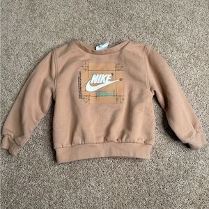 Nike Toddler Tan Graphic Crewneck Sweatshirt Size 24 Months‎